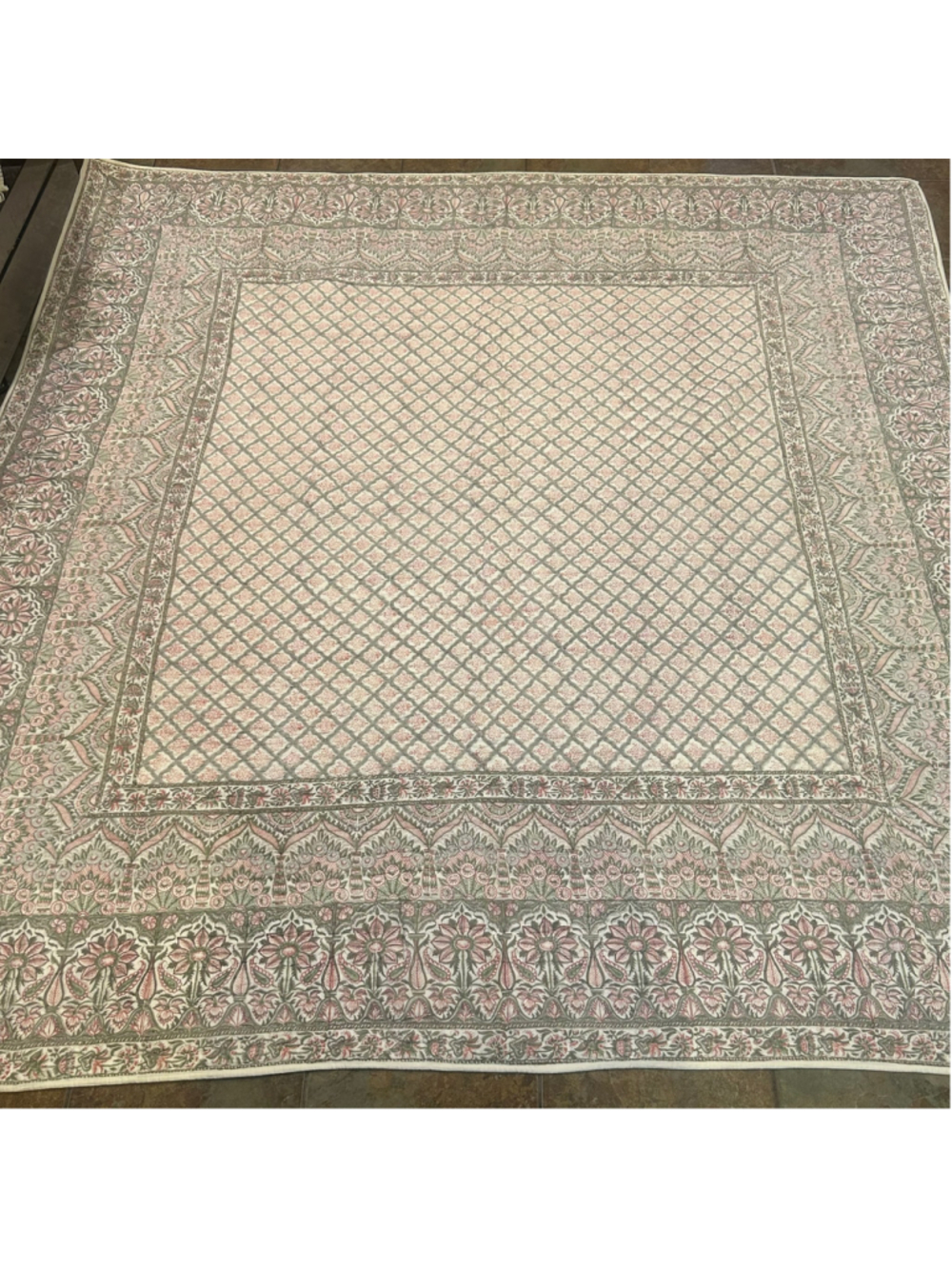 Pottery Barn Cotton Floral Romantic Quilt Coverlrt Throw Cozy Boho Romantic